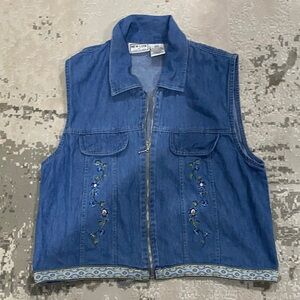 New Look Blue Denim vest with Label Detail